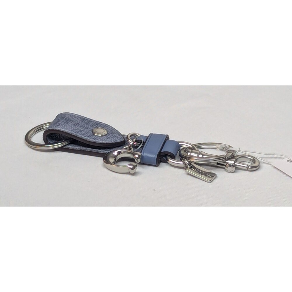 Coach Trigger Snap Bag Charm - Silver/Chambray, NWT - Picture 3 of 5